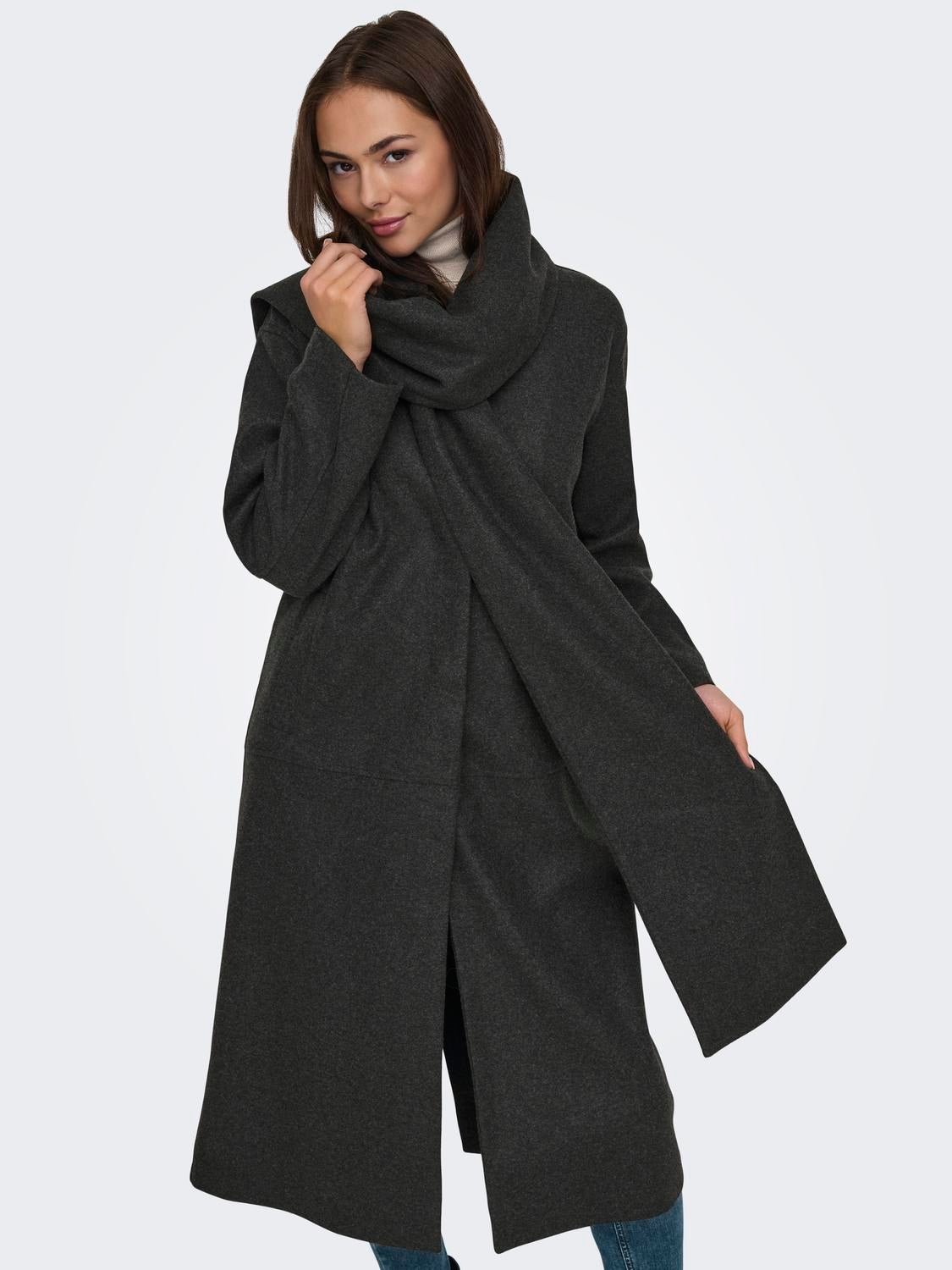 ONLELBA Mantel Dark Grey Melange