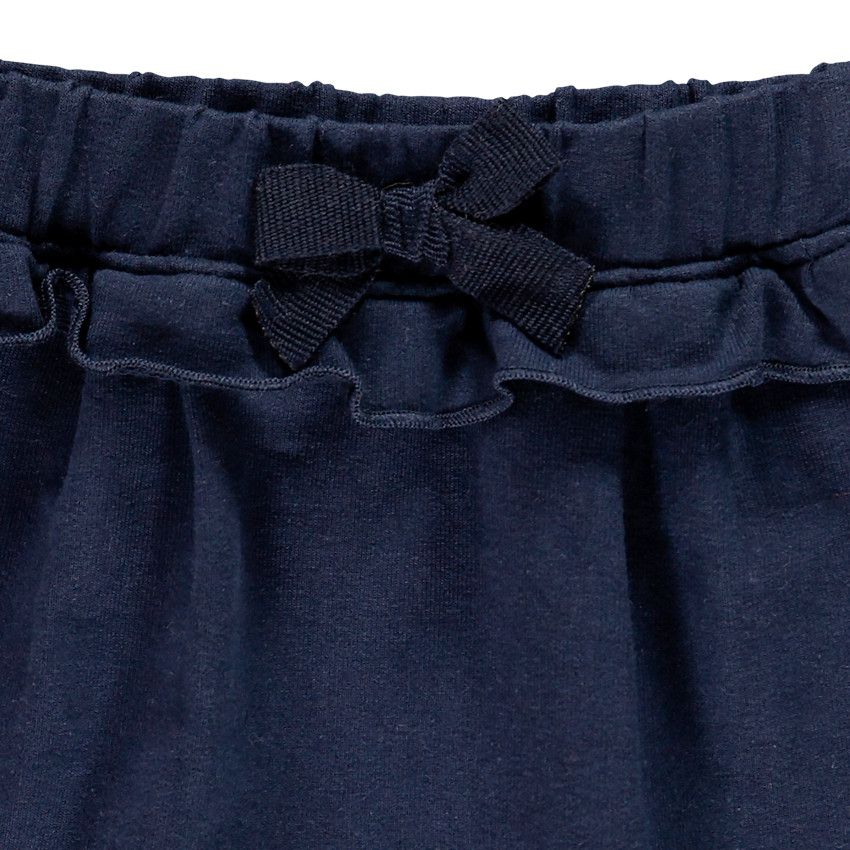 Pantalon de jogging en molleton volanté pour bébé fille - Bleu marine