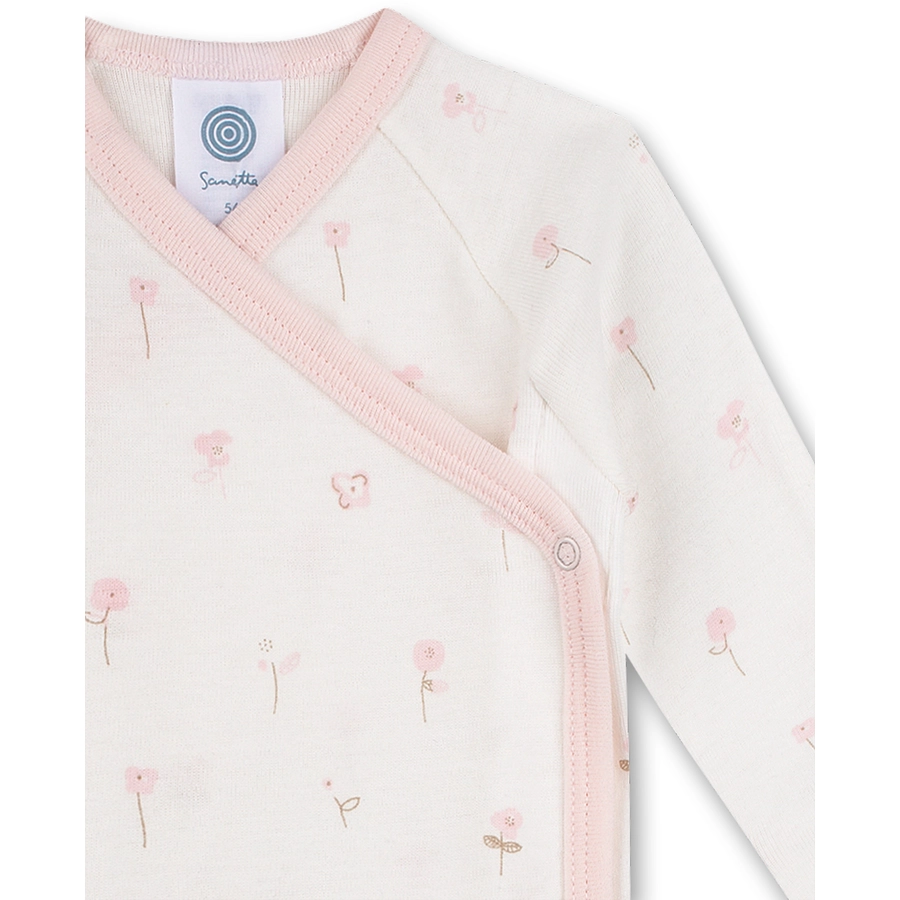 Sanetta Langarm-Wickelbody Blumen beige