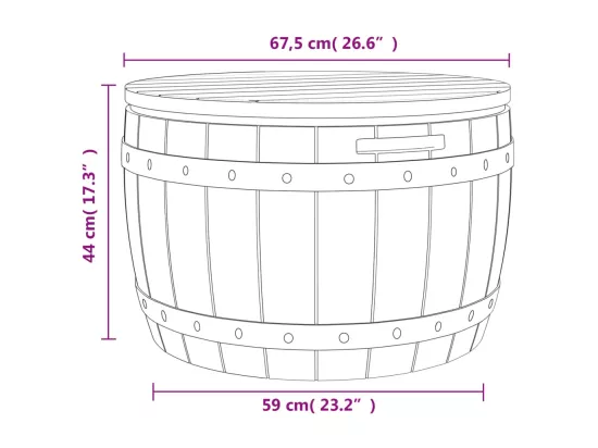 Boîte de rangement de jardin 3 en 1 marron clair polypropylène