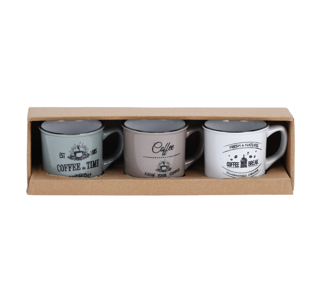 Tasse Porzellan 3er Set 180 ml