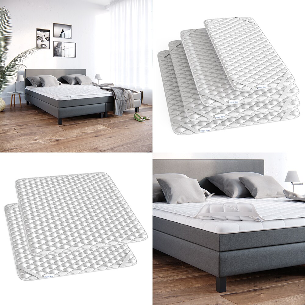 VitaliSpa Topper Matratzenschoner 180x200 cm Matratzen-Auflage weiß Microfaser
