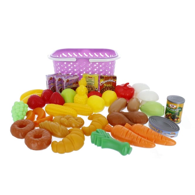 Einkaufskorb - Spielzeug-Lebensmittel - 40 Teile