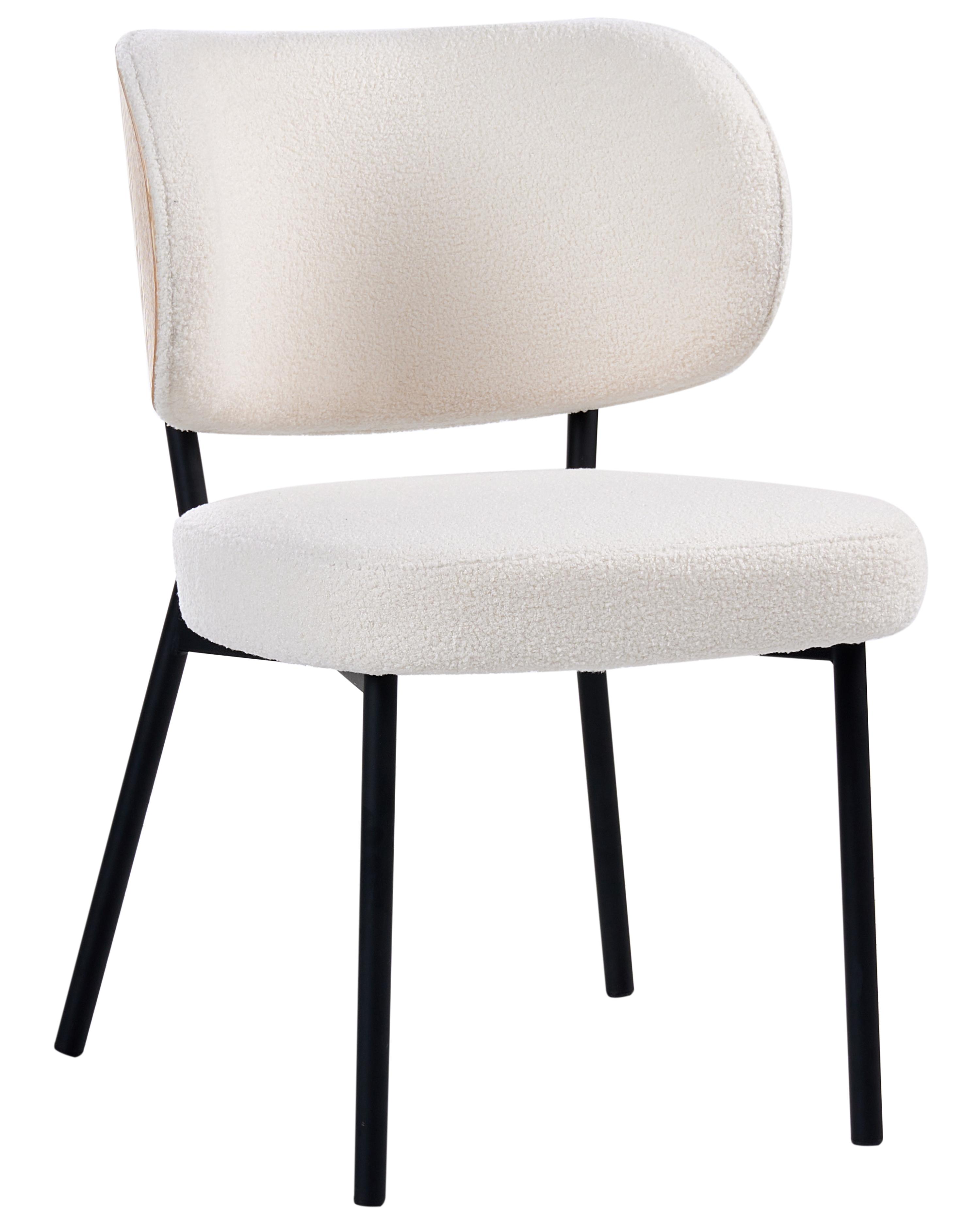 Set van 2 eetkamerstoelen WONDER Bouclé Gebroken wit