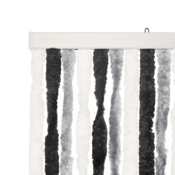 Livn deurgordijn Chenille zwart/grijs/wit 90x220 cm