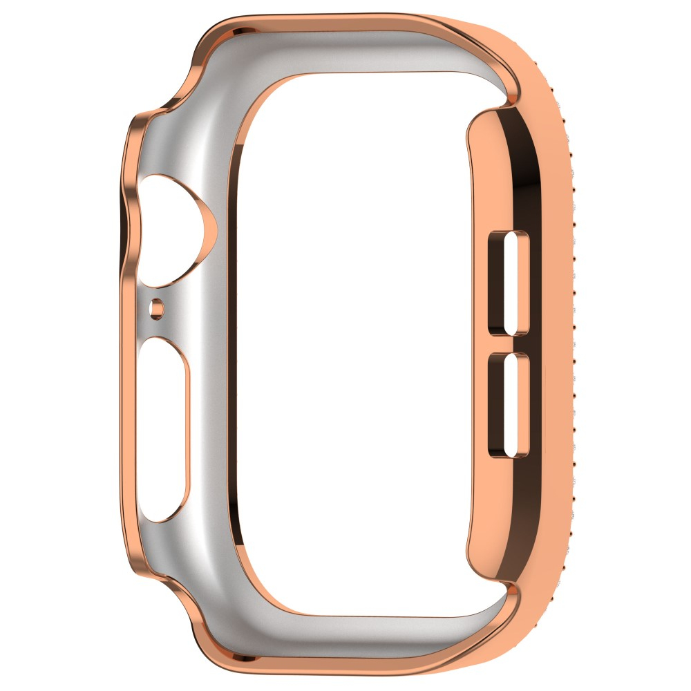 Apple Watch Series 11 / Series 10 (42mm) Galvanisierte Glitzer Strass Bumper Hülle - Roségold