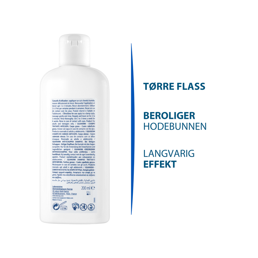 Ducray Squanorm Shampoo Dry mot tørr flass 200 ml