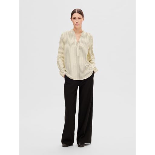Selected Femme Mivi Bluse, Birch Black Stripes, 34