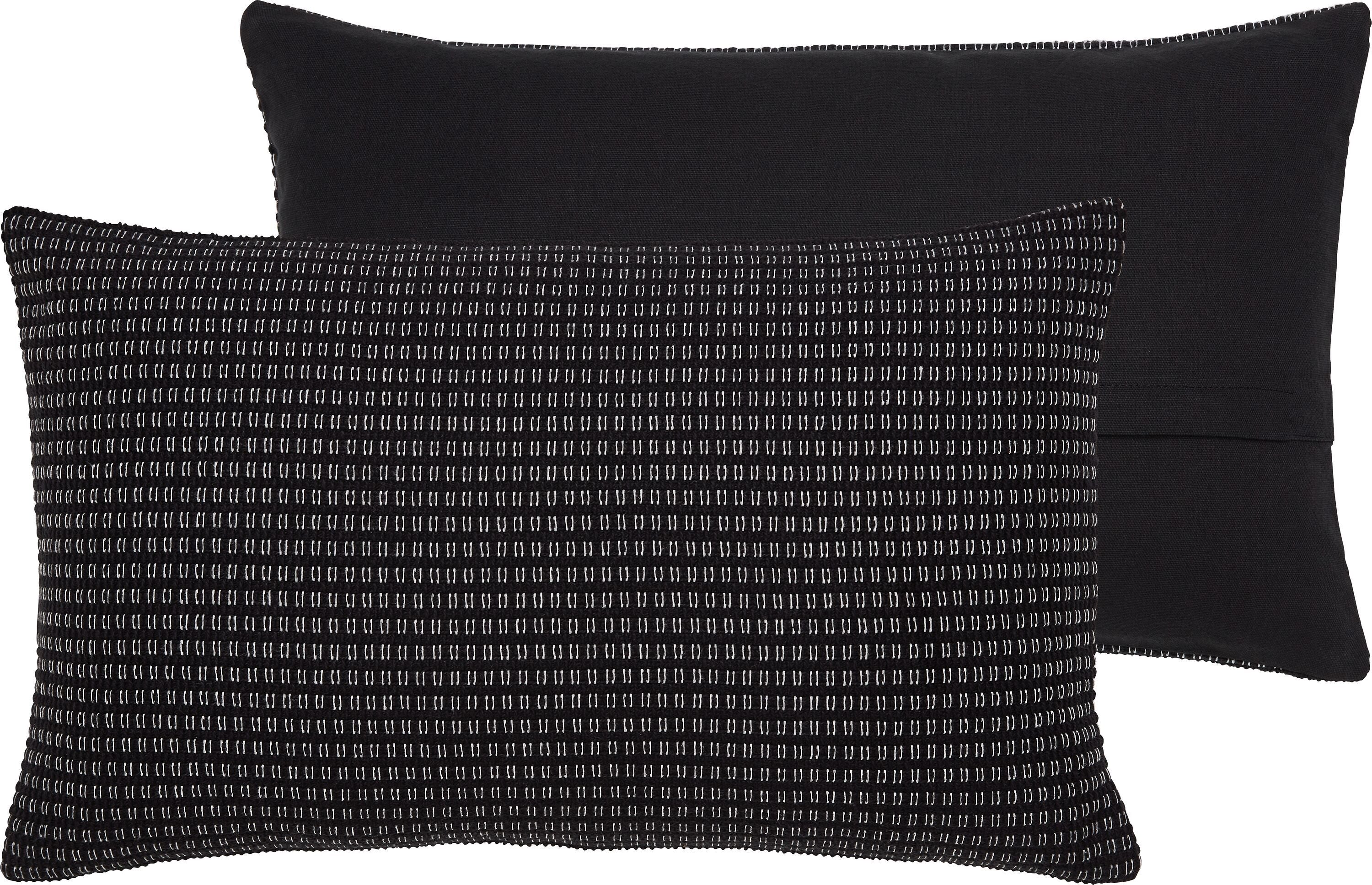 MILAN Zierkissen - Schwarz / B: 30.0 cm x H: 50.0 cm