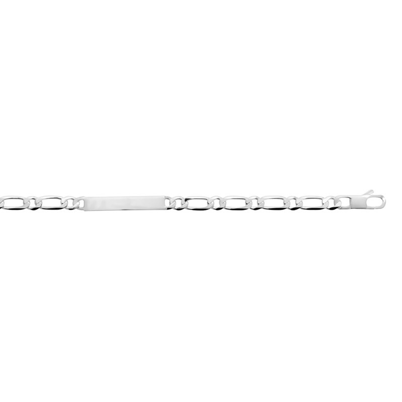 Gourmette Homme - Argent 925 - Cheval alternée 1+1 - Largeur : 6 mm - Longueur : 20 cm