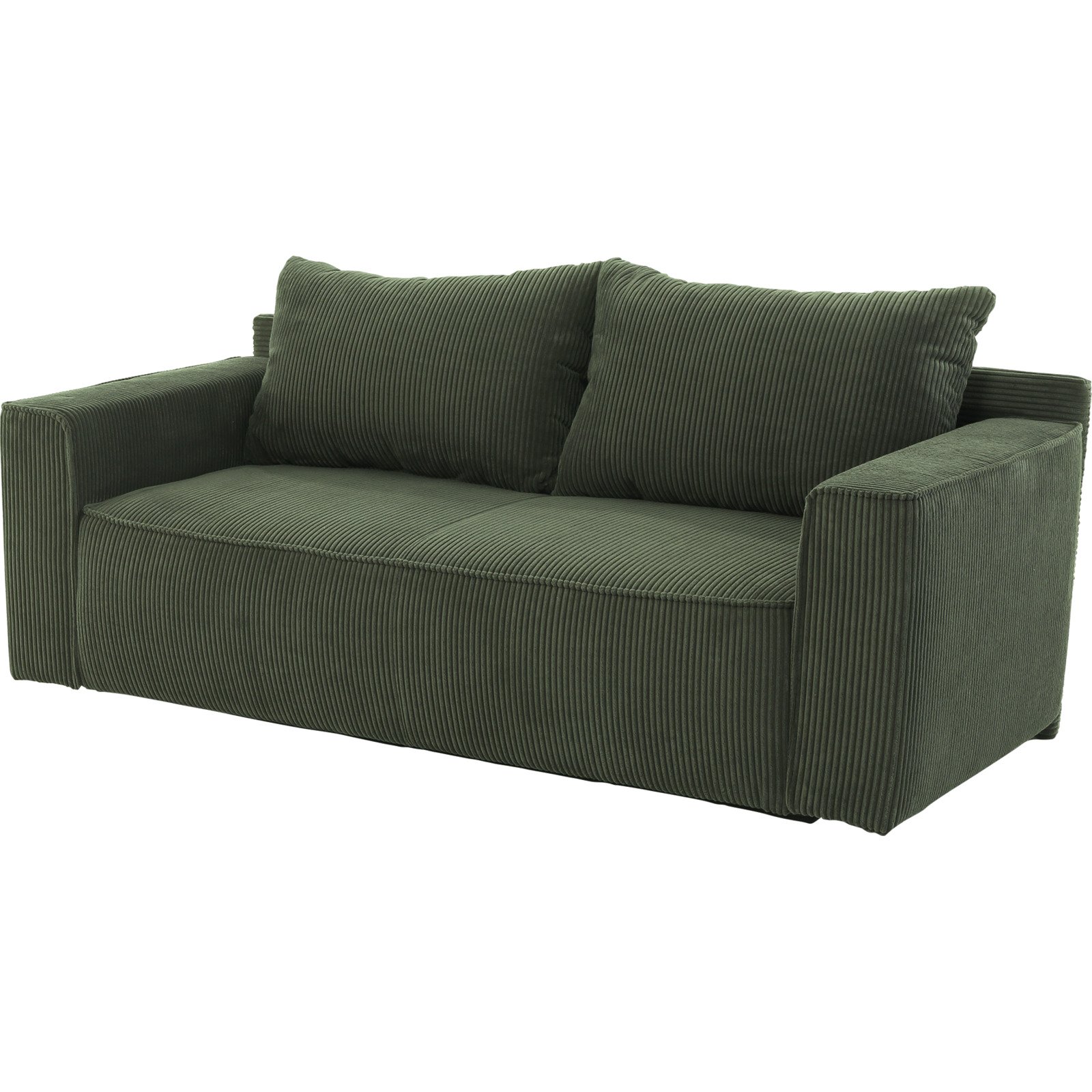 Bettsofa Tom Cordstoff grün, Bettkasten