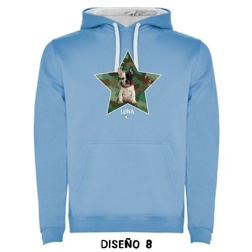 Moletom com capuz camuflado azul claro personalizável