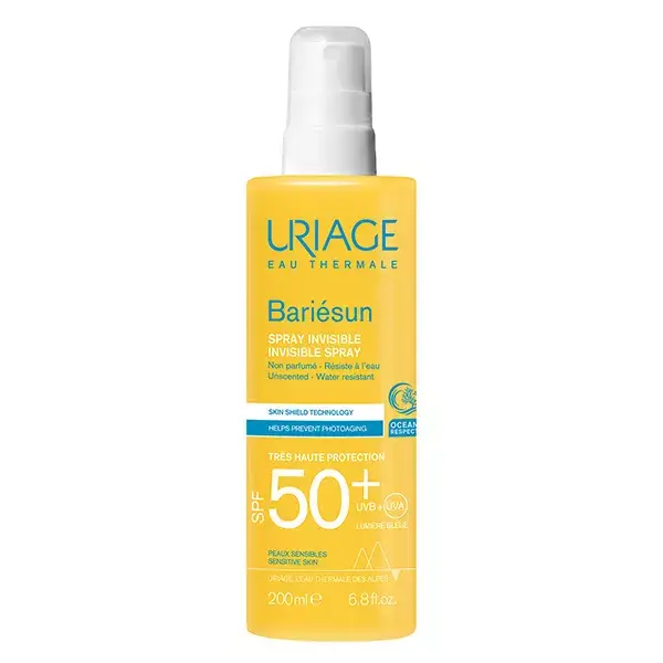 Protetor solar em spray invisível Uriage Bariésun FPS 50+ sem fragrância 200ml