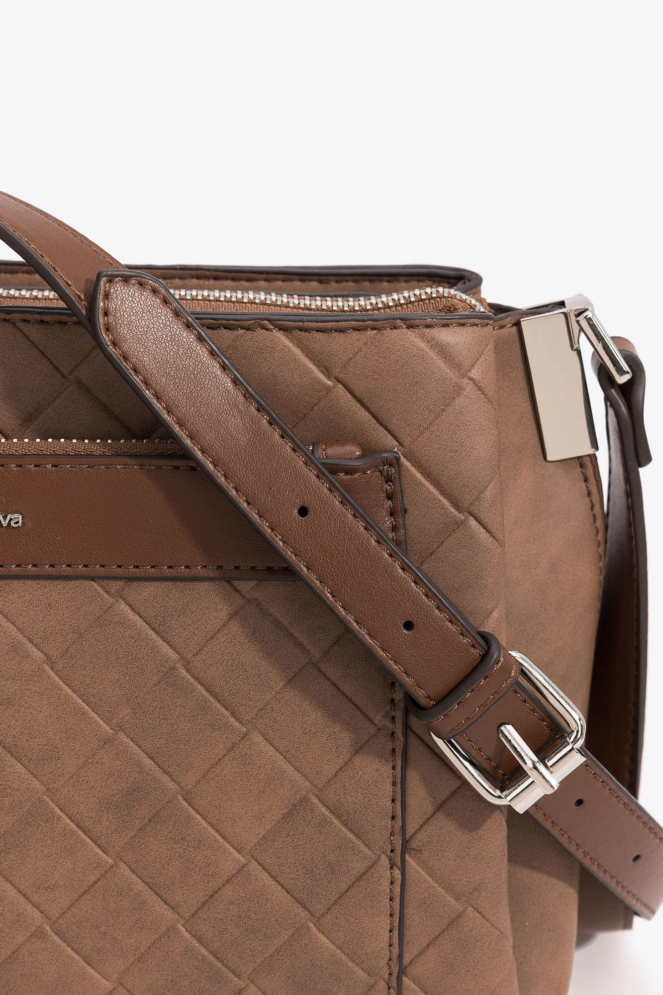 Bolsa transversal texturizada - Bege