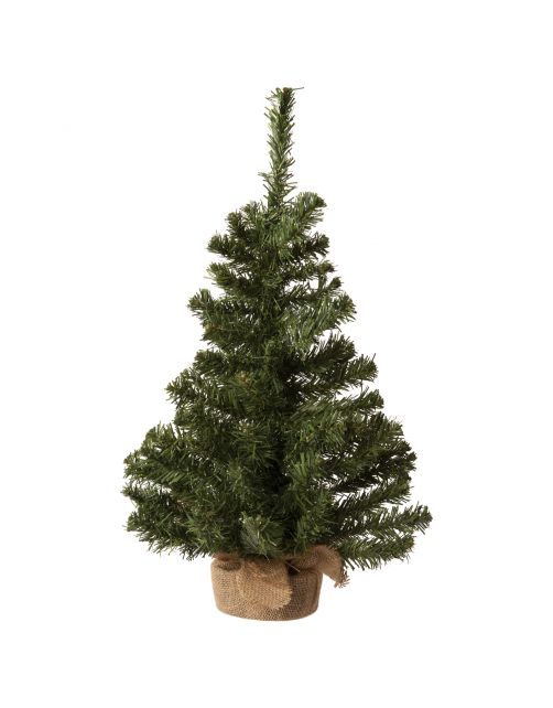 Everlands Imperial Mini Boom - Kerstboom - Ø35x60 cm Groen Rood 10 Decoratiefiguren - Tips 60