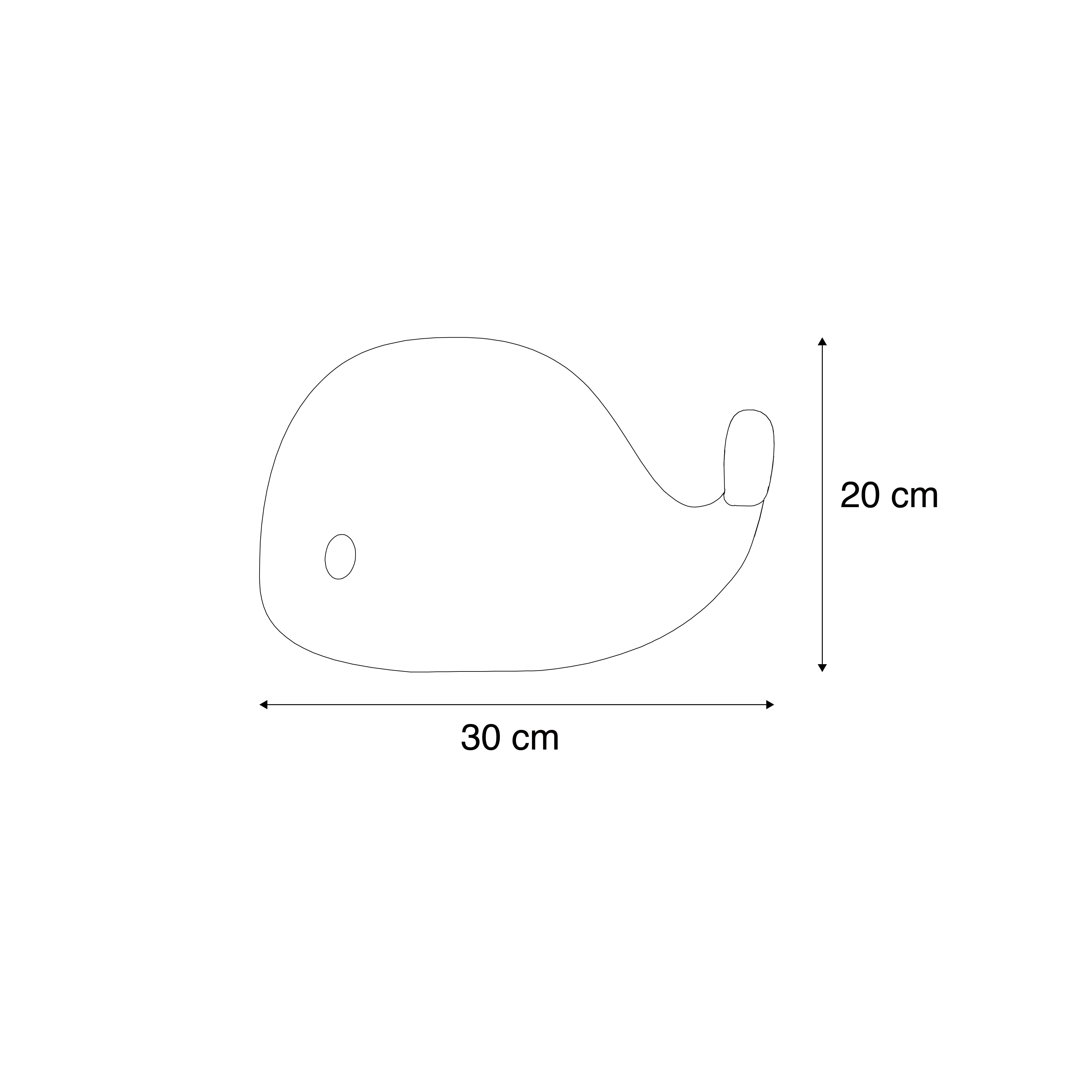 Tafellamp wit 30cm incl. LED dimbaar IP54 oplaadbaar - Baby Whale