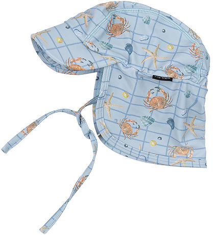 Mikk-Line Bademütze - UV50+ - Verwaschener Denim m. Karos/Print