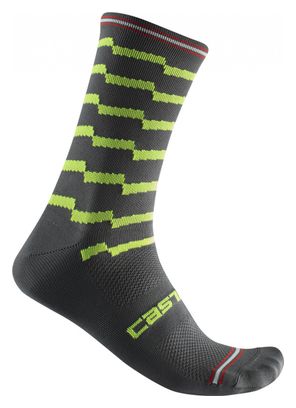 Chaussettes Castelli Unlimited 18 Gris / Jaune