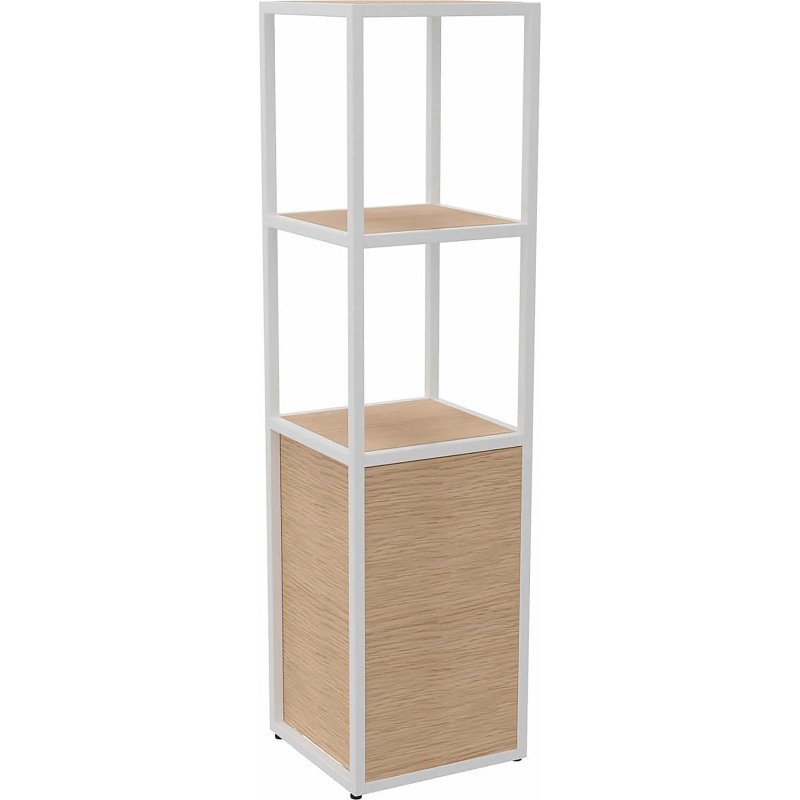 Bibliothèque Lumya L 40 x P 41,5 x H 162 cm porte battante - structure métal