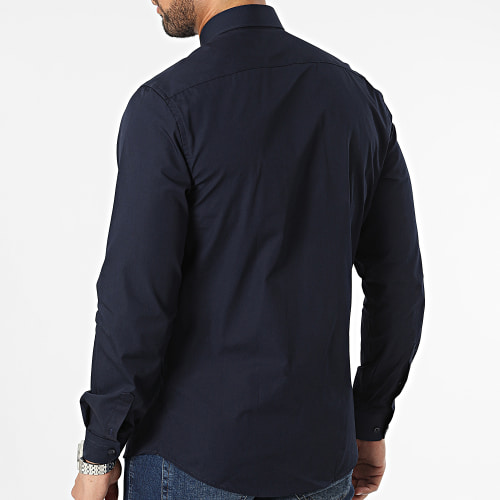 Chemise Manches Longues Bleu Marine