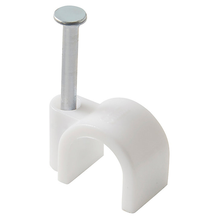 25 cavaliers ronds en nylon Diall ø 8 à 9 mm blanc