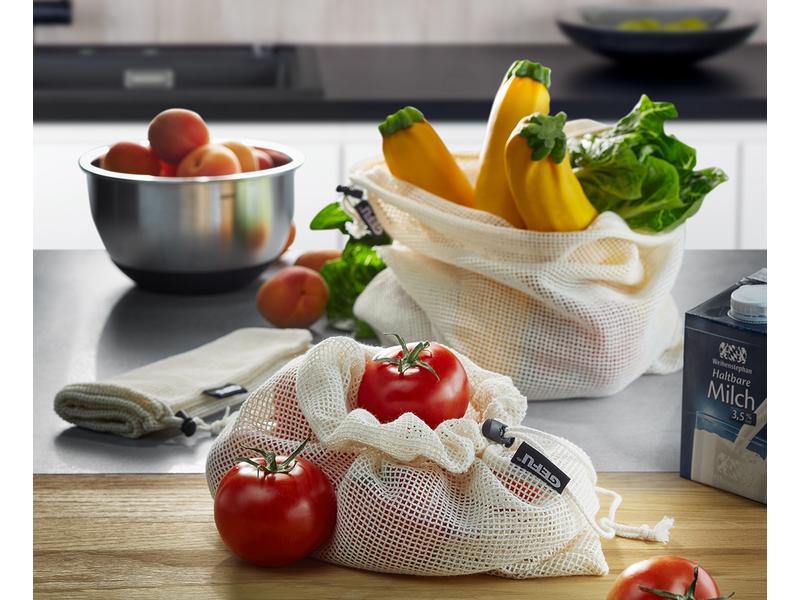 GEFU Obst- und Gemüsebeutel Aware 29 cm x 35 cm, 3 Stück Gemüsenetz