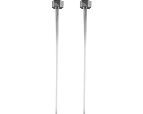 Ophangkoord, 2 mm dik, 150 cm lang, met haak, draagvermogen 4 kg, 2 stuks