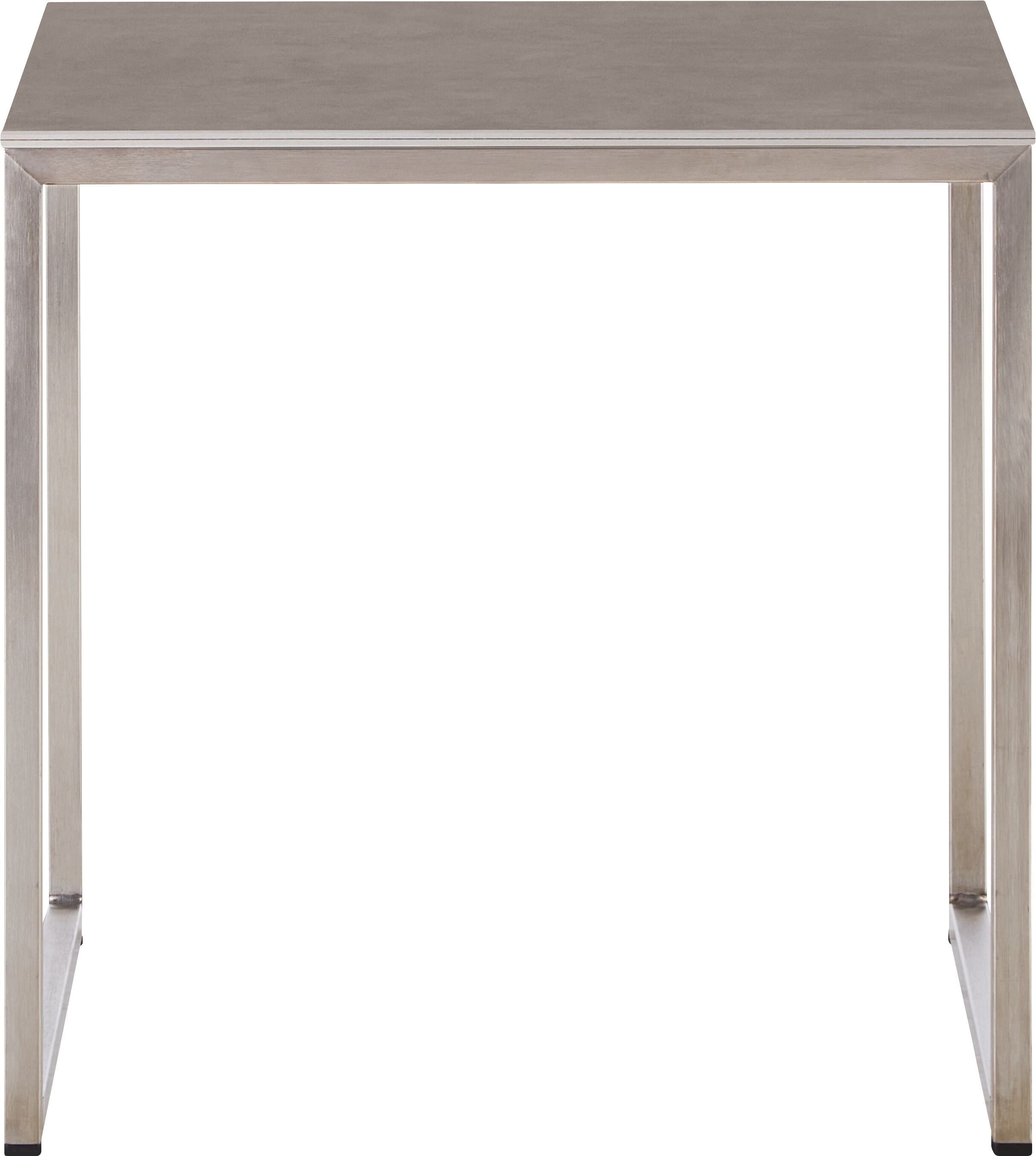 AVEA Beistelltisch - Beton hell / Edelstahl / B: 40.0 cm x T: 40.0 cm x H: 40.6 cm