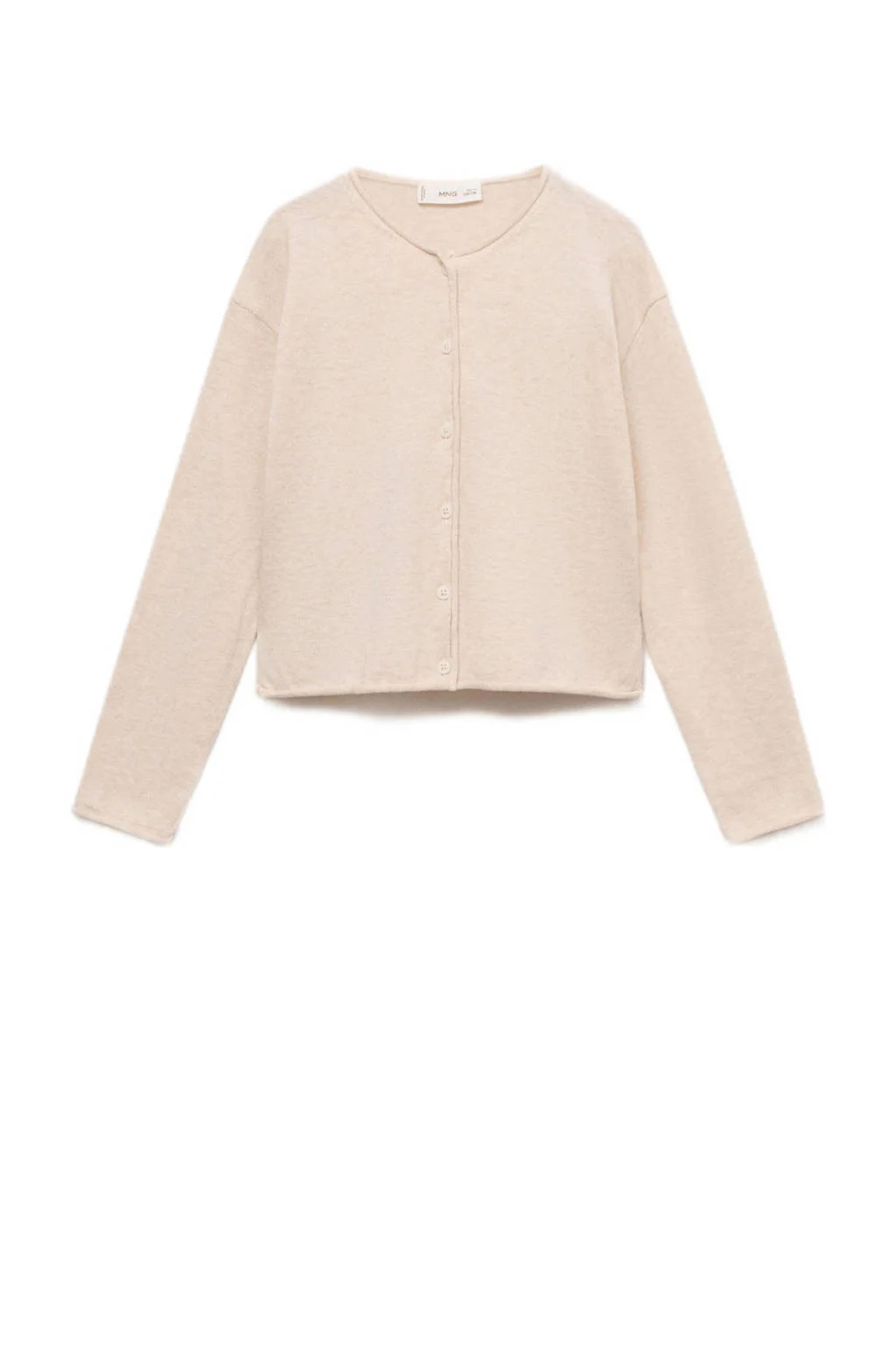 Mango Kids vest beige fijn gebreid