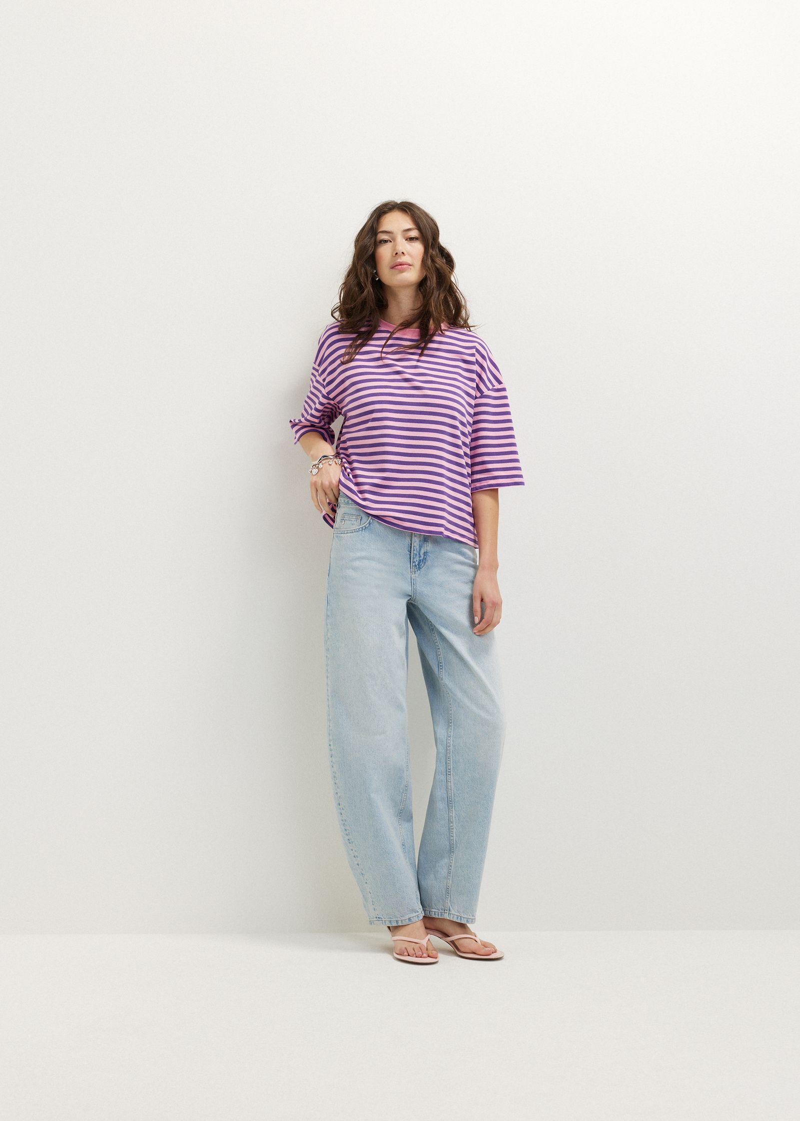 Oversized gestreept T-shirt