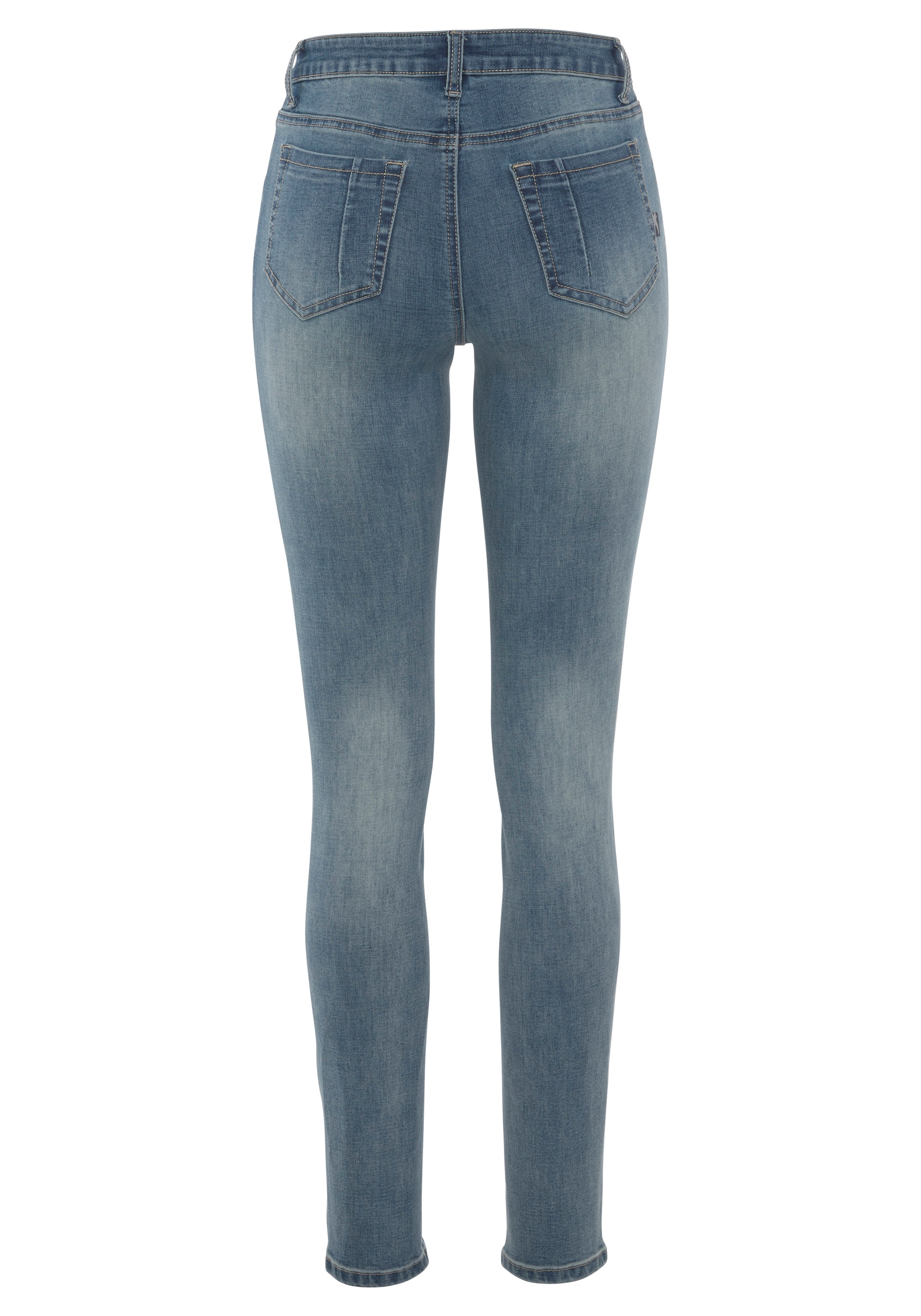 Arizona Skinny-fit-Jeans »Ultra-Stretch, sehr bequem, gut zu kombinieren« extra-eng geschnittene Beinform,  normale Leibhöhe