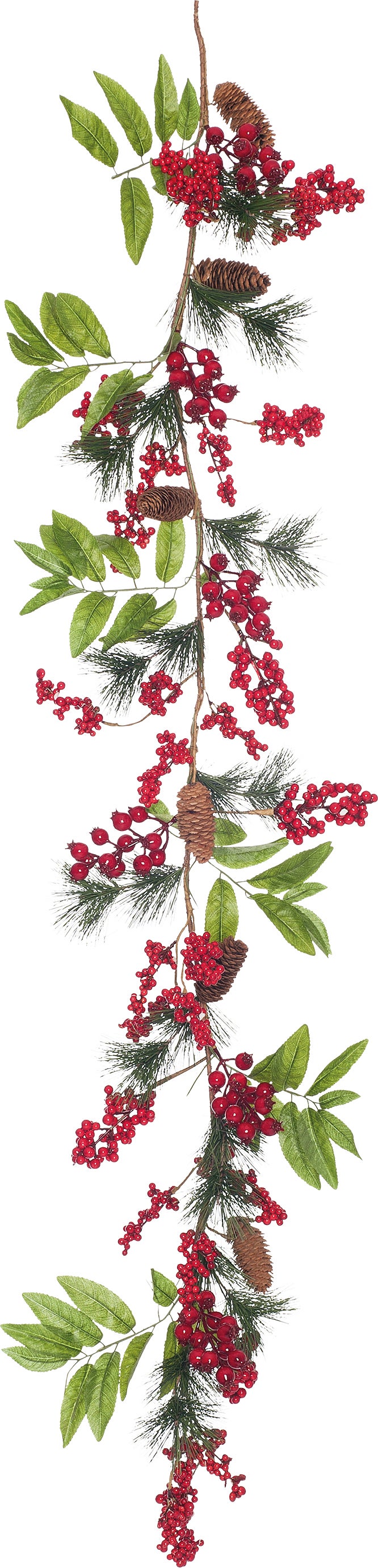 Guirlande met blad en bessen 150 cm