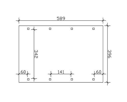 SKAN HOLZ Spreewald enkele carport inclusief paalankers, 396 x 589 cm, geïmpregneerd
