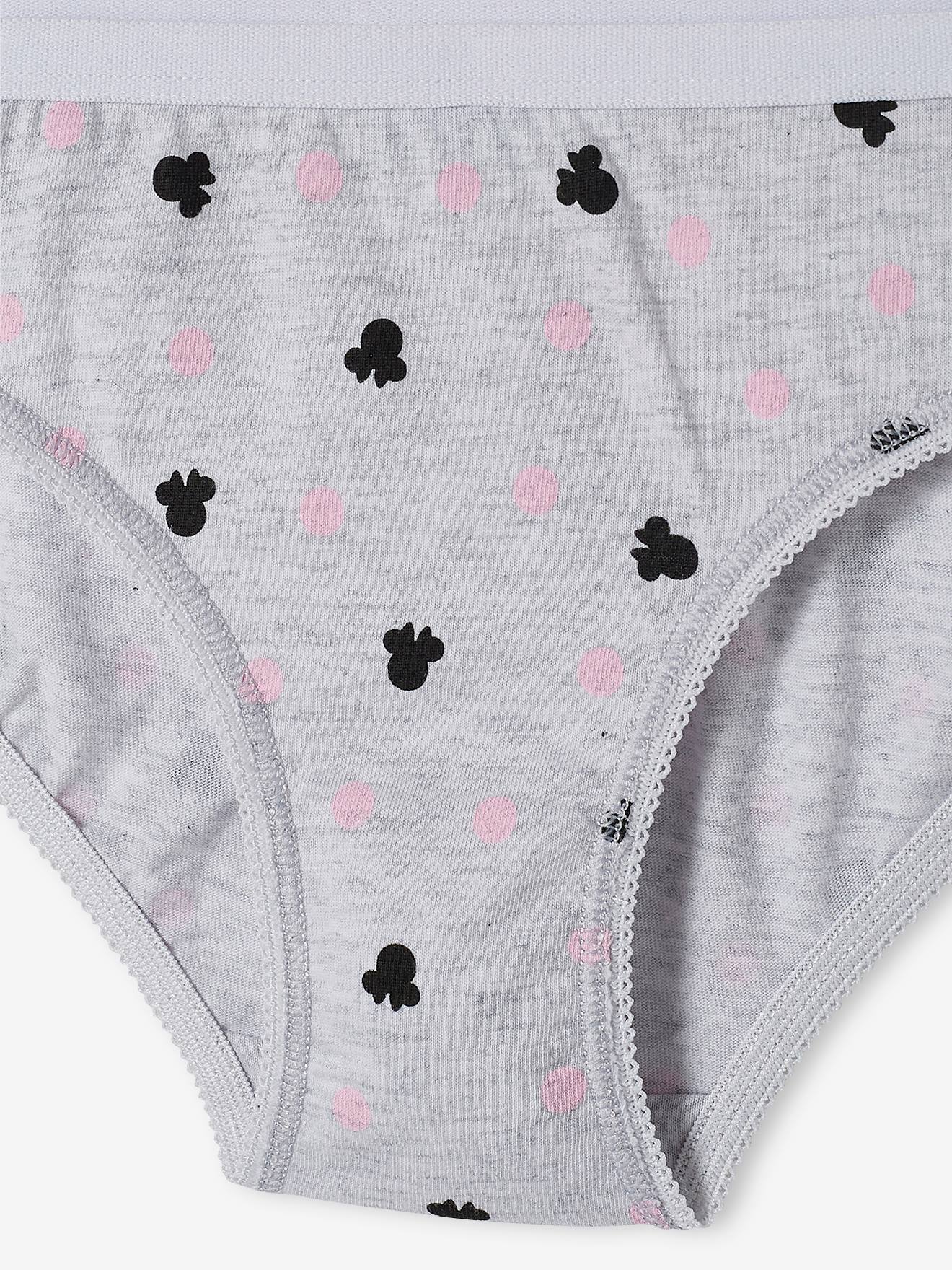 Pacote com 7 calcinhas lisas rosa tamanho médio DS® Minnie com estampas