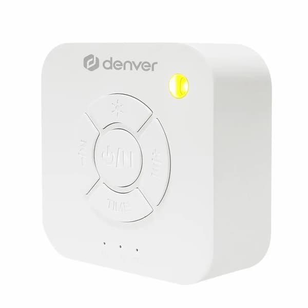 Denver WN-93 Hvit støymaskin med naturlig lyd, pustelys og lang batterilevetid
