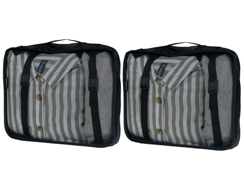 KOOR Kleiderbeutel Reesa, Grösse L, 2er-Pack, Schwarz Packhilfe-Set für Ordnung im Koffer