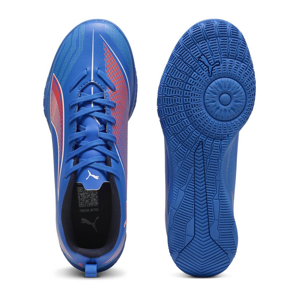 Puma ULTRA 6 Play IT junior zaalvoetbalschoenen kobaltblauw/wit/rood