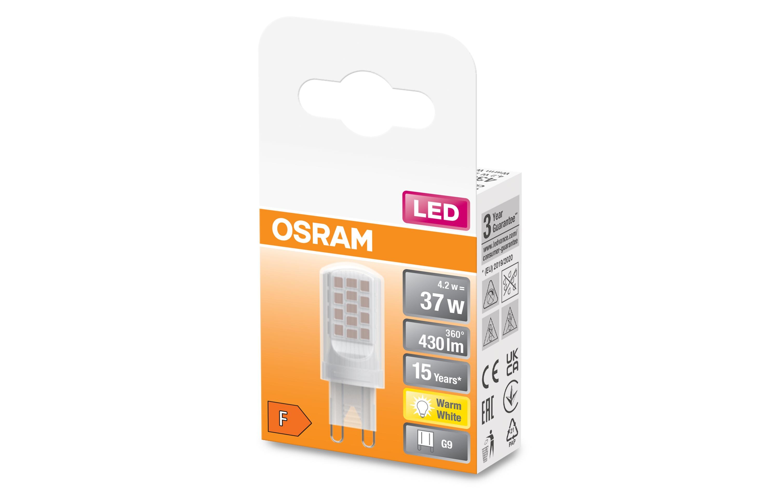 Lampe Pin 37, 4.2W, G9, WarmweissLED-Lampen mit Retrofit-Stecksockel G9