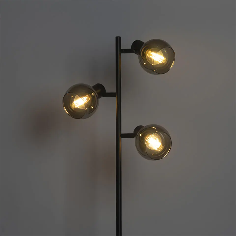 Qazqa vloerlampen vidro zwart e14