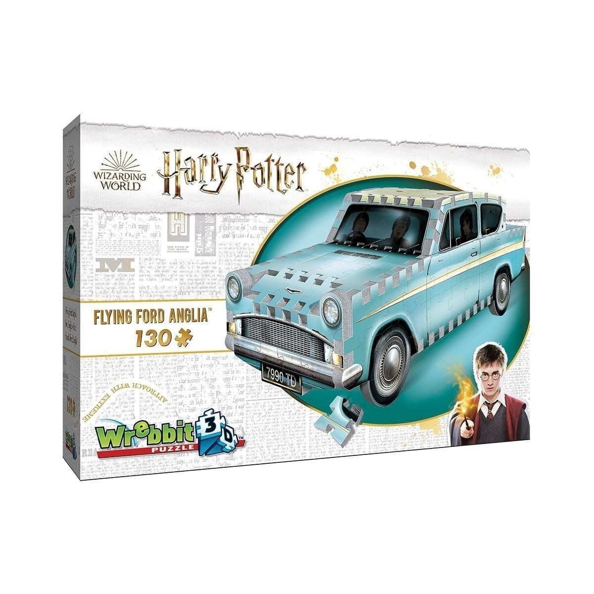 Wrebbit Flying Ford Anglia 3D-pussel, 130 bitar