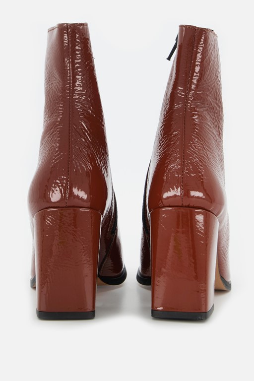 Linea Zeta Enkellaarsjes cognac Lak