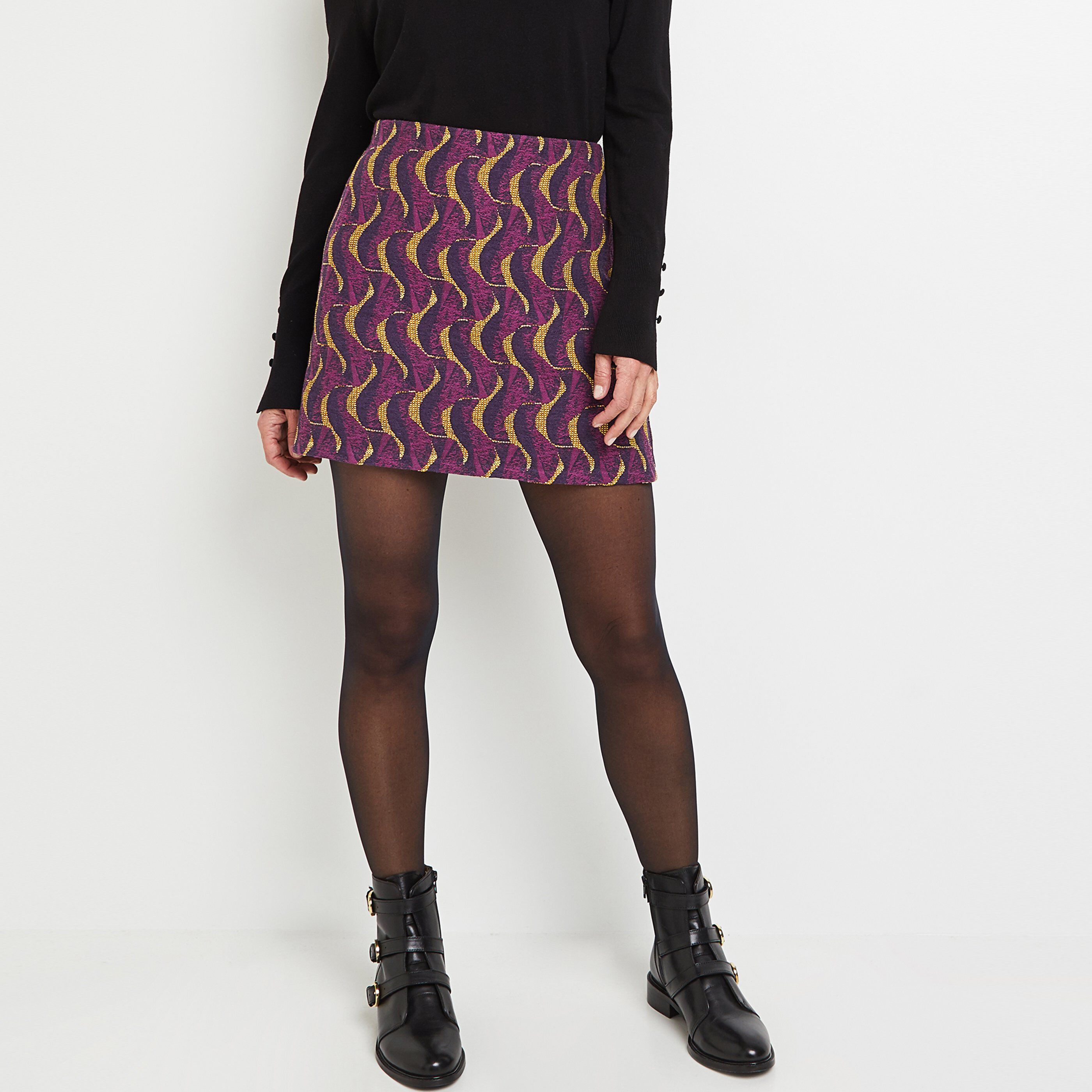 Jupe trapèze jacquard femme - IMPRIME