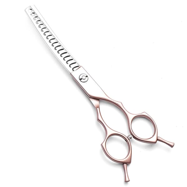 INF Buet saks for kjæledyr, 6,5 tommer, sølv  Bent fish bone scissors