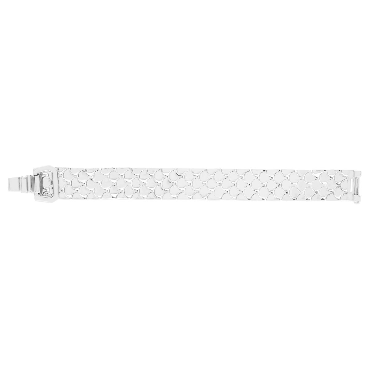 Bracelet maille argent écailles 18cm