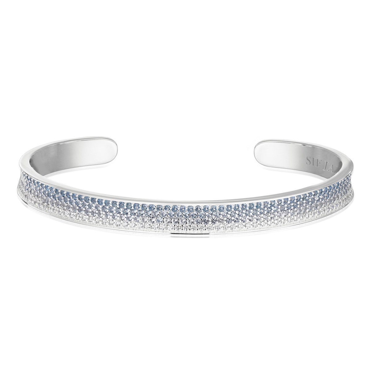 Bracelet jonc SIF JAKOBS FELLINE CONCAVOoxydes de zirconium bleu et blanc