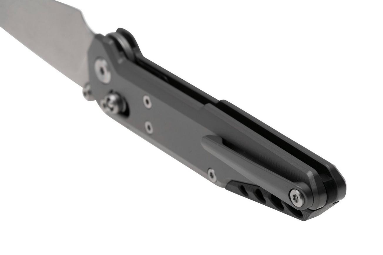 NOC Knives Dark Feather MT-2703 Stonewashed M390, Grey Titanium, zakmes