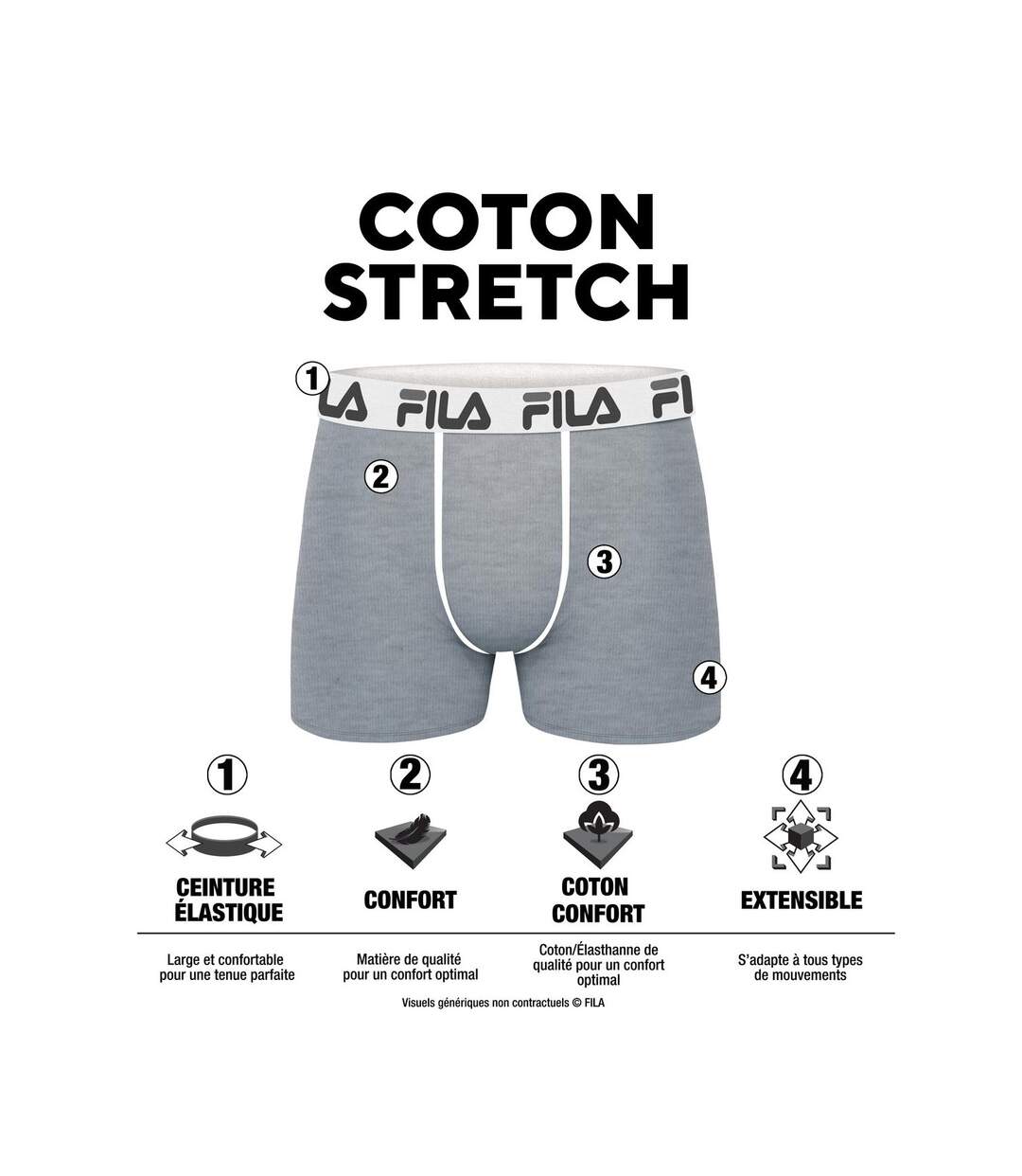 Boxer Homme Coton, Calecon Homme Confortable, Hypoallergénique et Doux (Lot de 4)