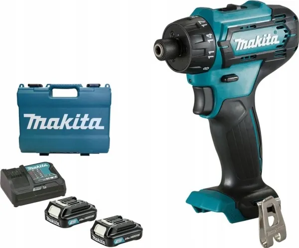 MAKITA bore-/skruemaskine 12V sekskantet skaft 30/14Nm 2x2.0Ah DF033DSAE