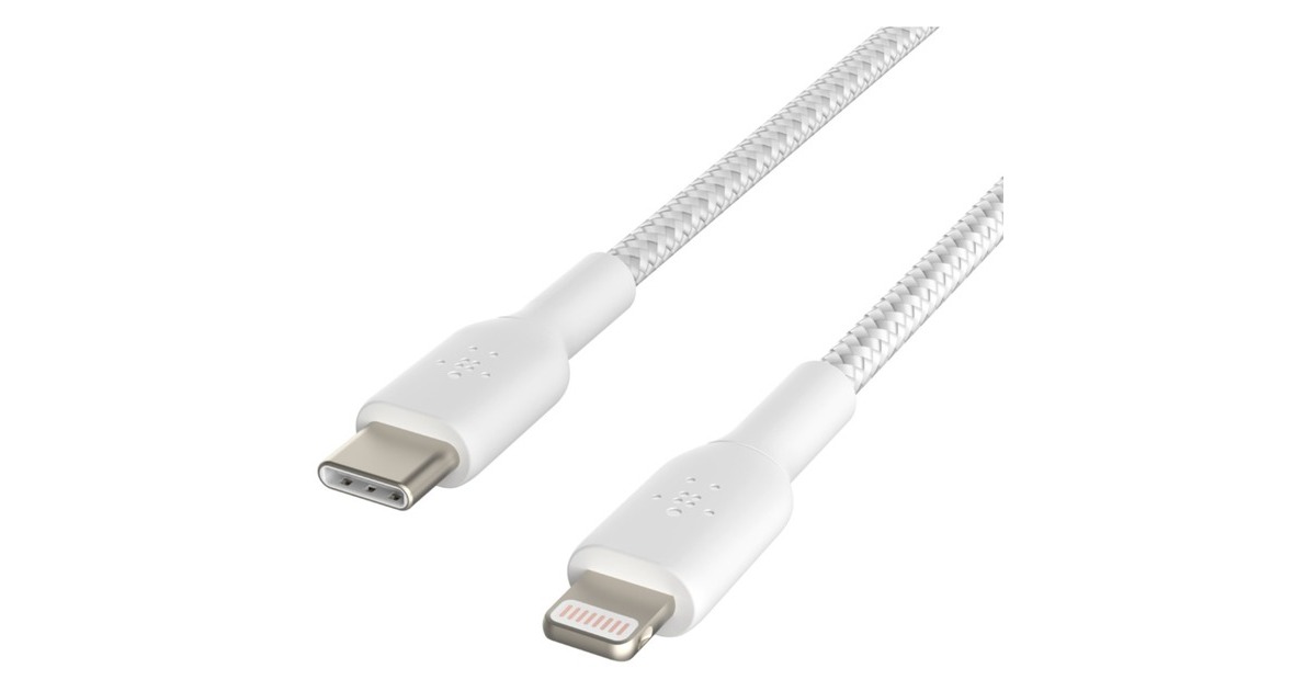 BelkinBOOSTCHARGE gevlochten USB-C naar Lightning kabel  (Wit, 2 meter)