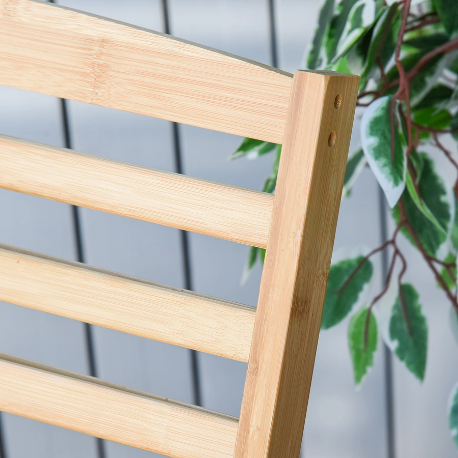 Outsunny Garten Schaukelstuhl aus Bambus natur